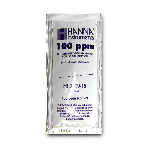 HI-9829-15 100 ppm standard sachet for HI 7609829-12 nitrate ISE, 20 mL (25