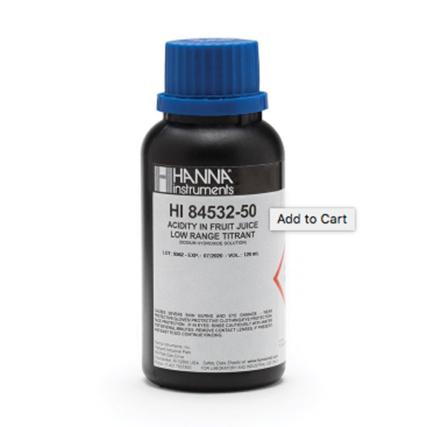 HI-84532-50 Titrant solution for low range acidity, 120ml