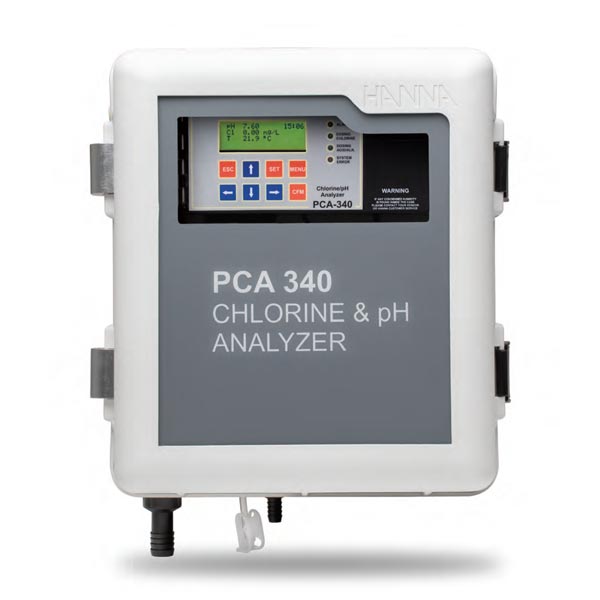 PCA340 Fritt och totalt klor, pH och °C-regulator/analysator