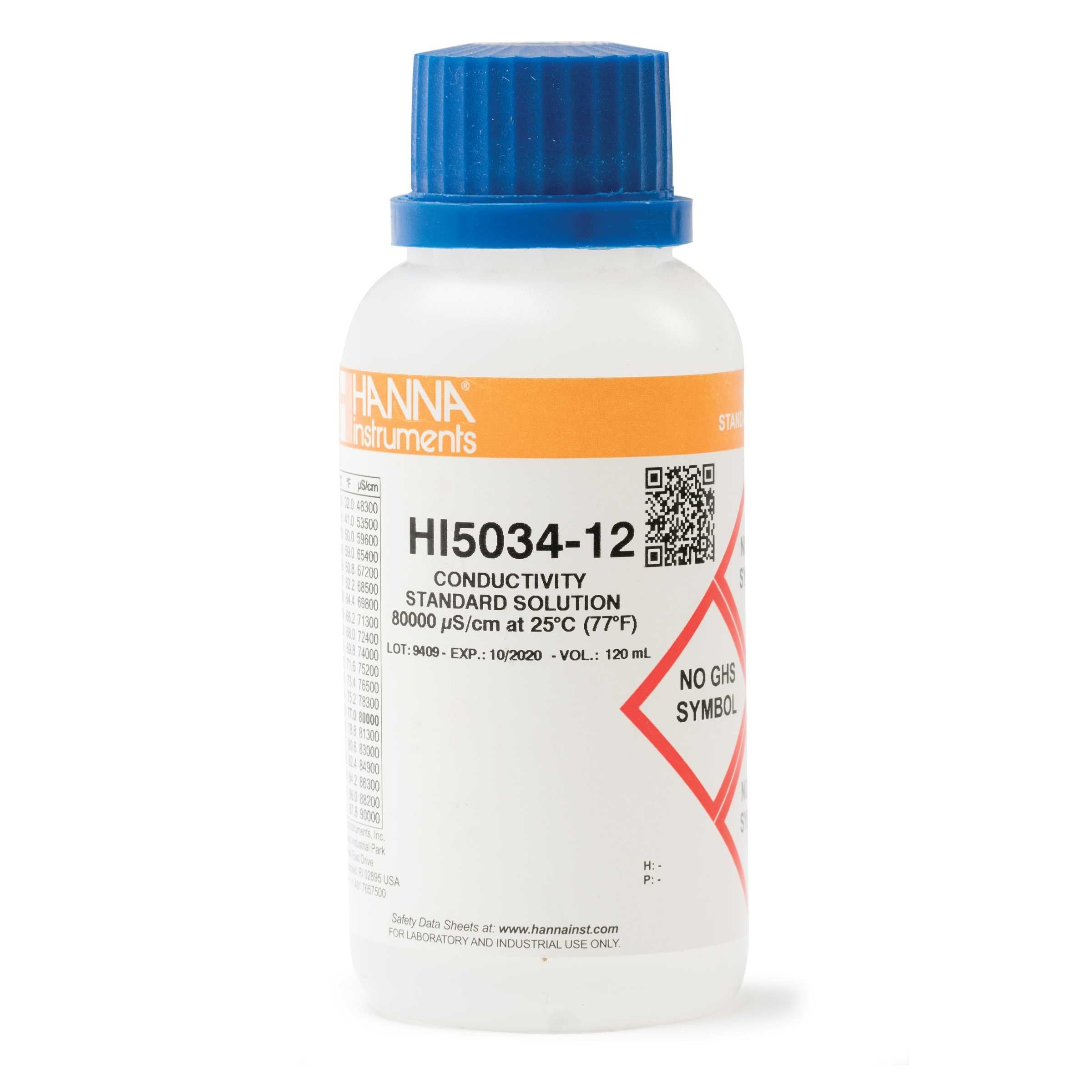 HI-5034-12 Conductivity solution 80,000 uS/cm, 120ml
