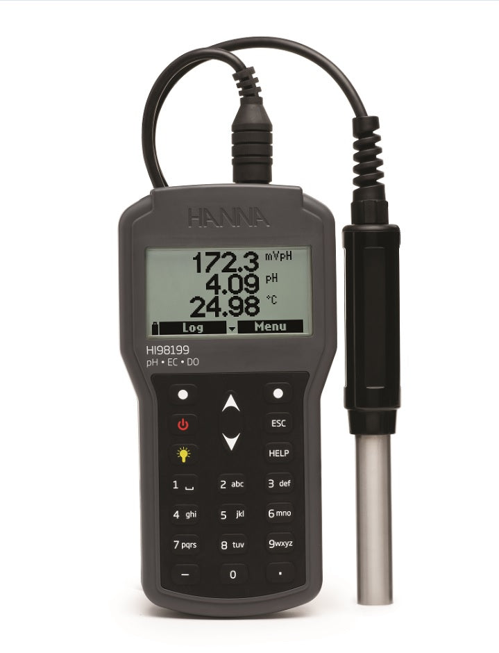 HI-98199 pH, EC, DO digital portable meter (pH electrode included only)
