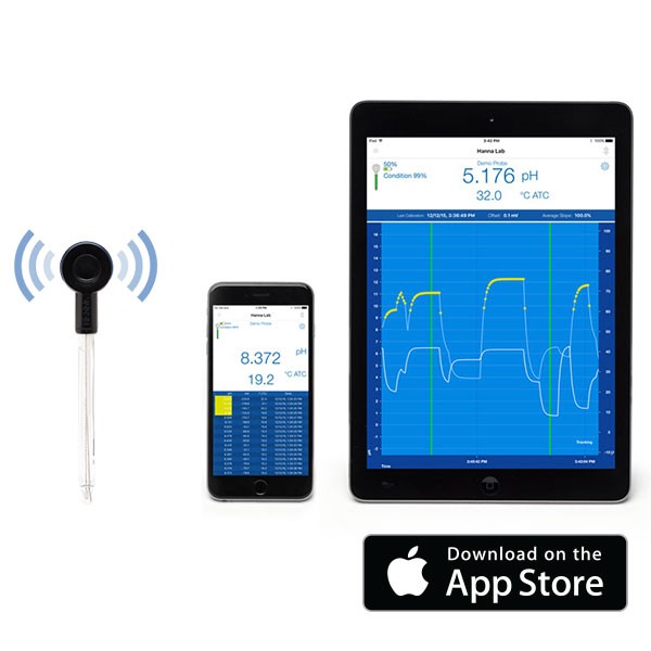 HI-11102 HALO  Glass Body Gel Filled pH Electrode with Bluetooth®