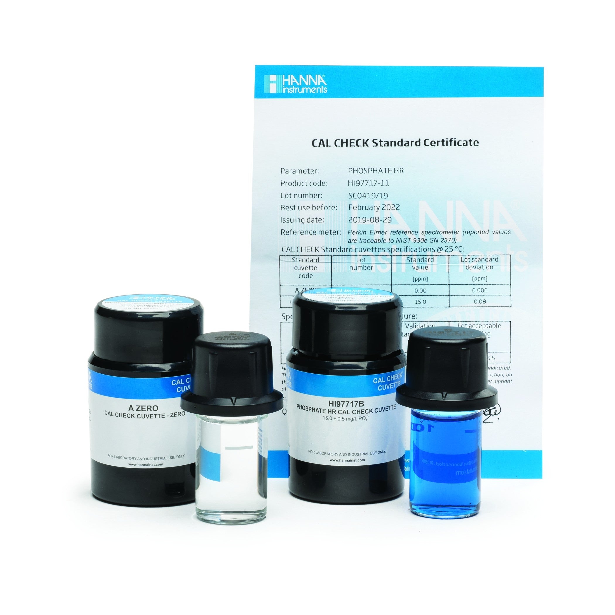 HI-97717-11 CAL Check™-standarder för fosfat HR, 0,0 och 15,0 ppm