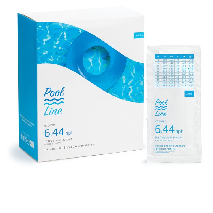 HI-700384P Pool Line 6.44ppt TDS Standard, 25 x 20 mL sachets