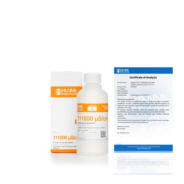 HI-7035M 111800uS/cm Conductivity Solution, 230 mL bottle