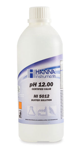 HI-5012 12,00 pH teknisk buffertlösning (±0,01 pH), 500 ml