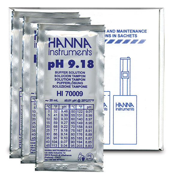 HI-70009P pH 9.18 Buffer Sachets,  25 x 20 mL sachets