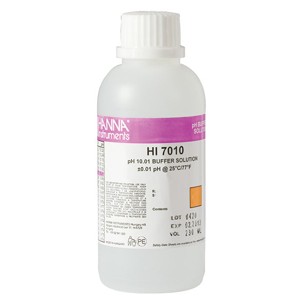 HI-7010M pH 10.01 Buffer Solution, 230 mL bottle