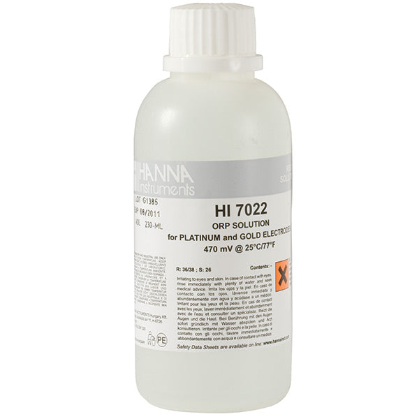 HI-7022L ORP test solution, 470mV, 500 mL bottle