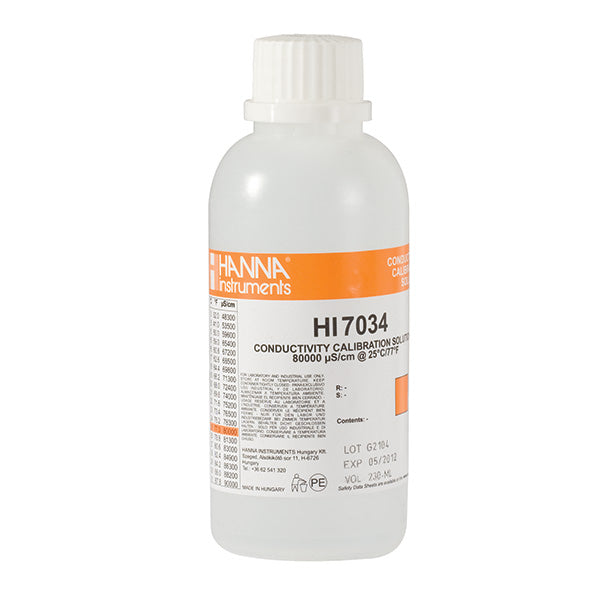 HI-7034M 80000 μS/cm Conductivity Solution, 230 mL bottle