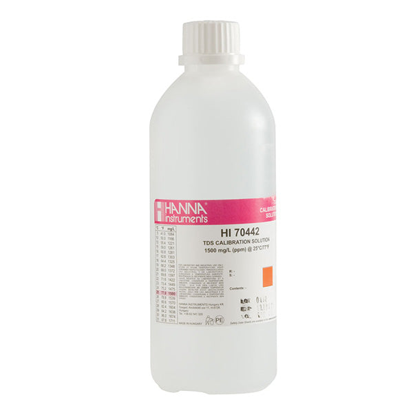 HI-70442L 1500 mg/L (ppm) TDS Calibration Solution, 500 mL bottle