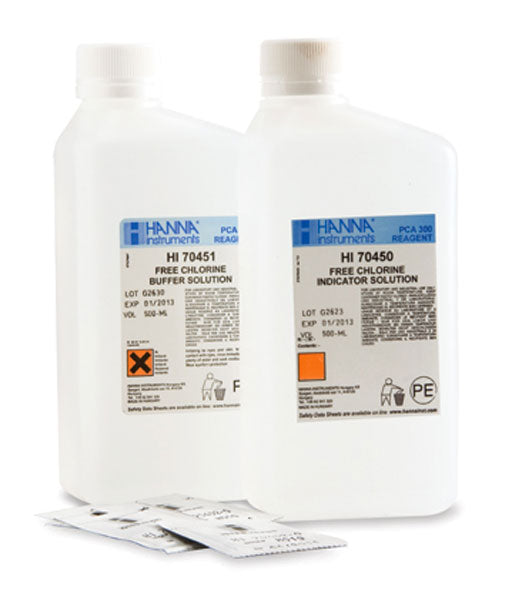 HI-70480 Complete Free Chlorine reagent set for PCA series, short term, 500ml
