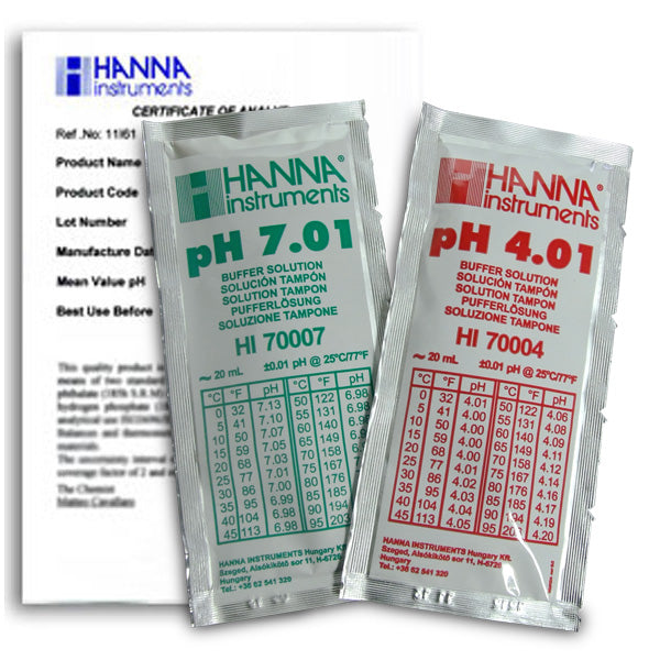 HI-77400C pH Combination Buffer Solution Kit 4.01 & 7.01 with Certificate of Analysis